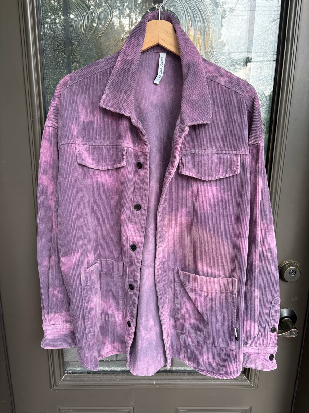 Jack & Jones Corduroy Overshirt  in Purple Tie-Dye